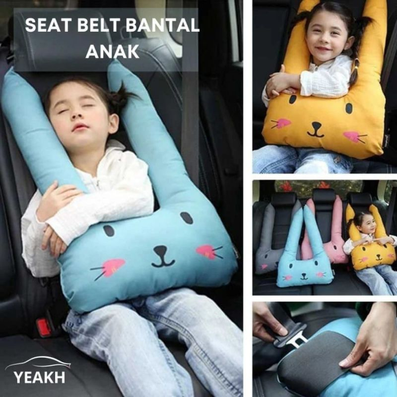 Ergonomic Car Seat Travel Pillow for Kids - Child Safety Seat Belt