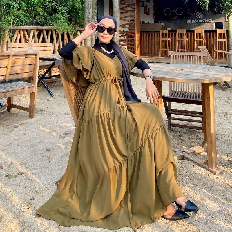beach dress muslimah - Jubah Prices and Promotions - Muslim Fashion Sept 2026 APPLIQUE S (US Size 2 a line dress example Color:Russet