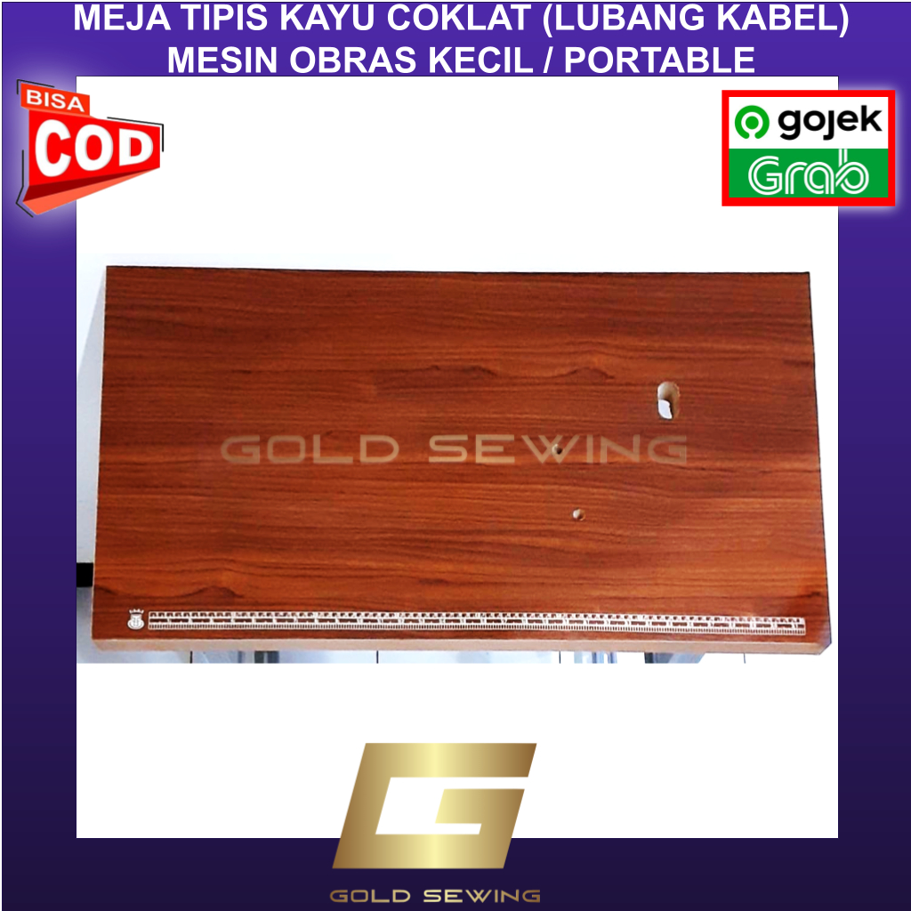 KAYU MESIN Small / Portable Overlock Sewing Machine Table Brown Wood ...
