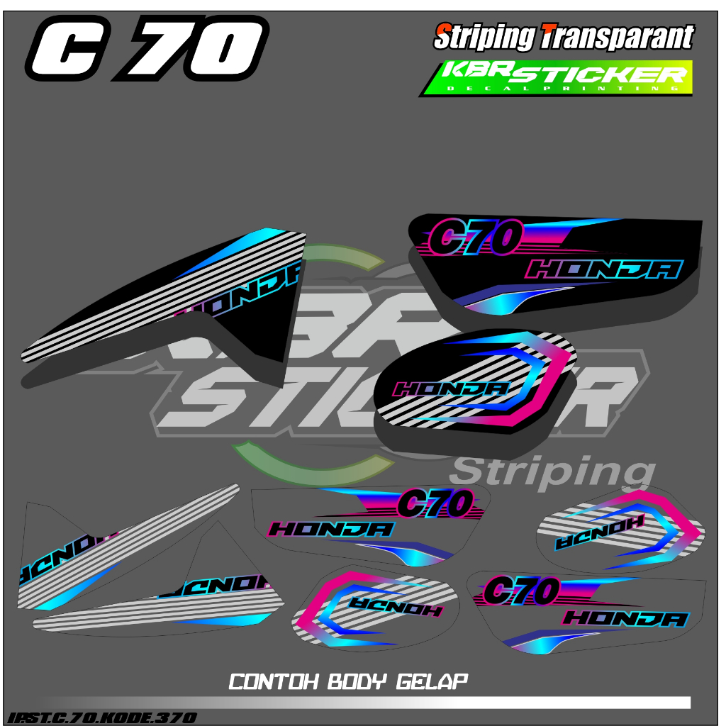 C70 HONDA C70 Motorcycle STRIPING Sticker - SIMPLE Color Chart LIST ...