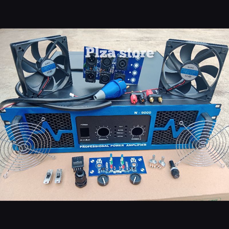 Bok power amplifier Type N9000 Blue Complete Accessories 2 chanel Size
