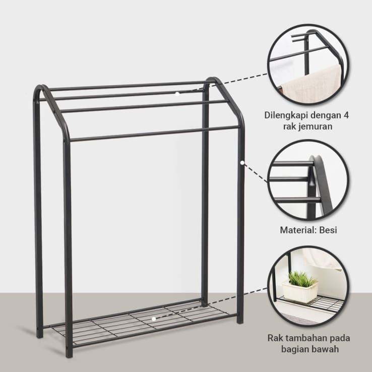 INFORMA - CLOTHING TOWEL CLOSING RACK / TOWEL STAND 3 4 5 RAIL | Shopee ...