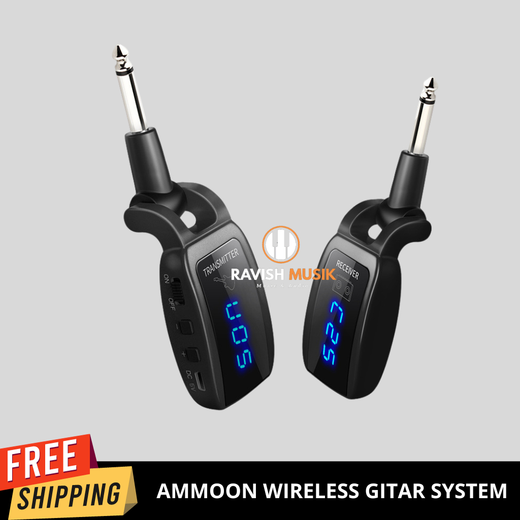 Ammoon UHF Wireless Guitar System Transmitter Electric Guitar Receiver