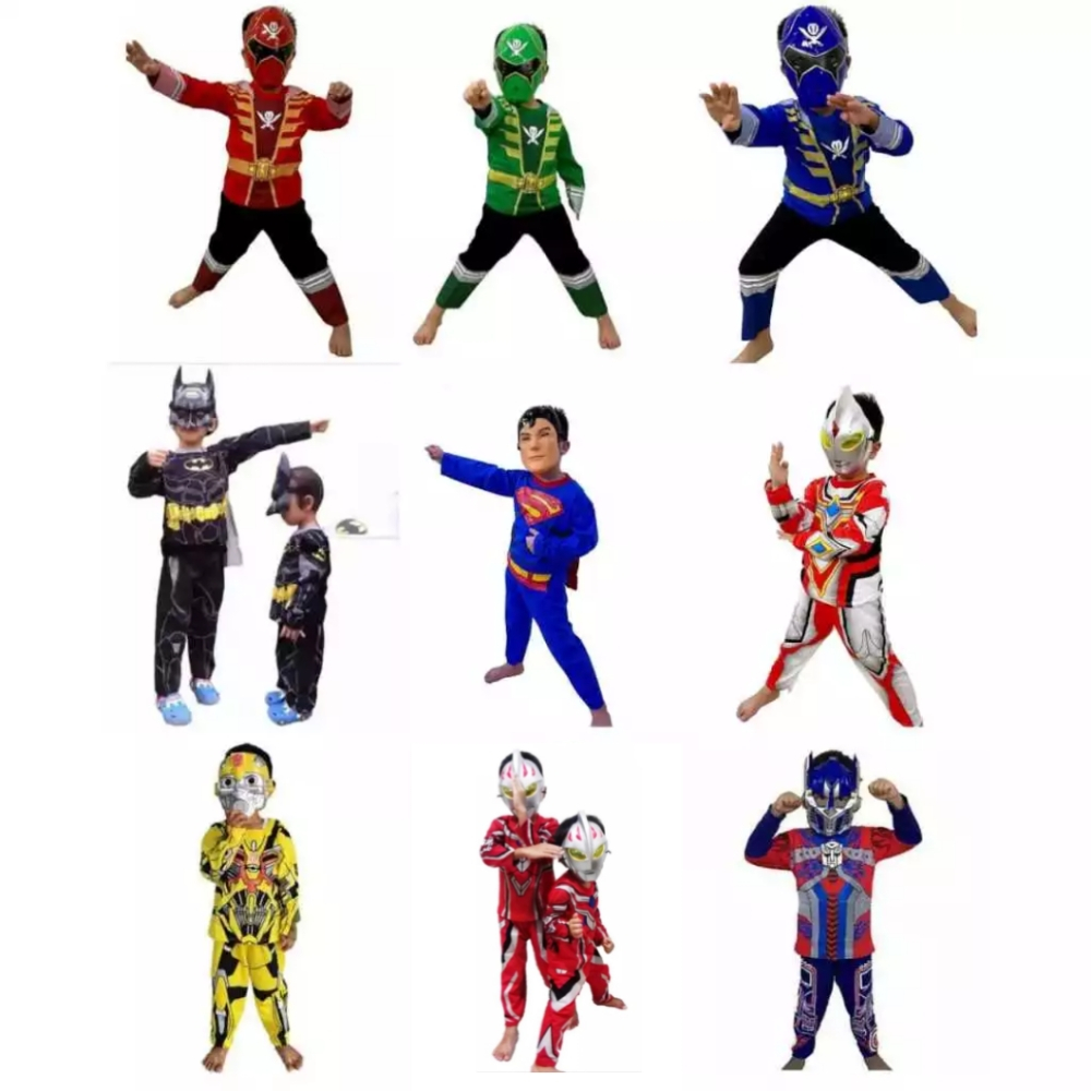 Superhero BATMAN SUPERHERO POWER RANGERS ULTRAMEN Boys Clothes Costume ...