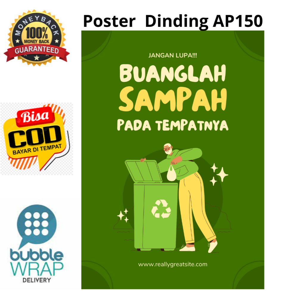 Wall POSTER Dispose Of Garbage In Place AP150 Material Shopee Malaysia