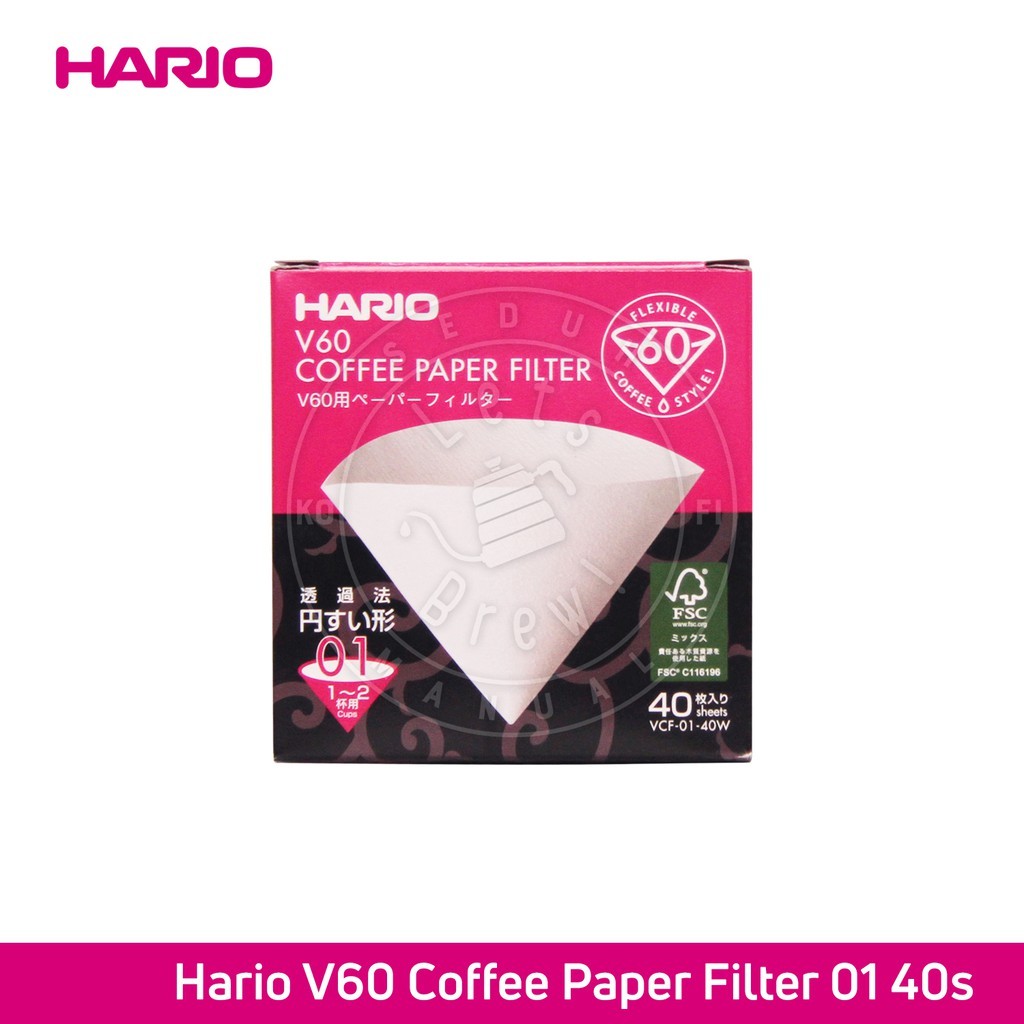 Hario PAPER FILTER 01 CONTENTS 40 SHEETS WHITE / PAPER FILTER 01-40S ...