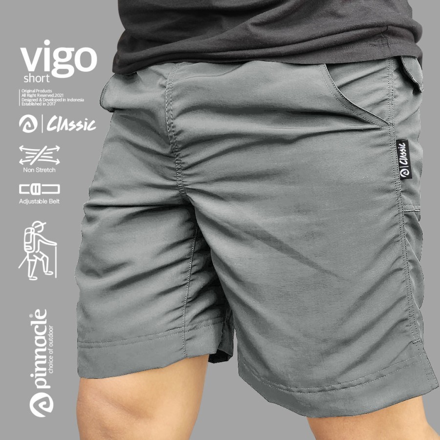 Pinnacle Pro Official Vigo Classic Short - Light Grey | Shopee Malaysia