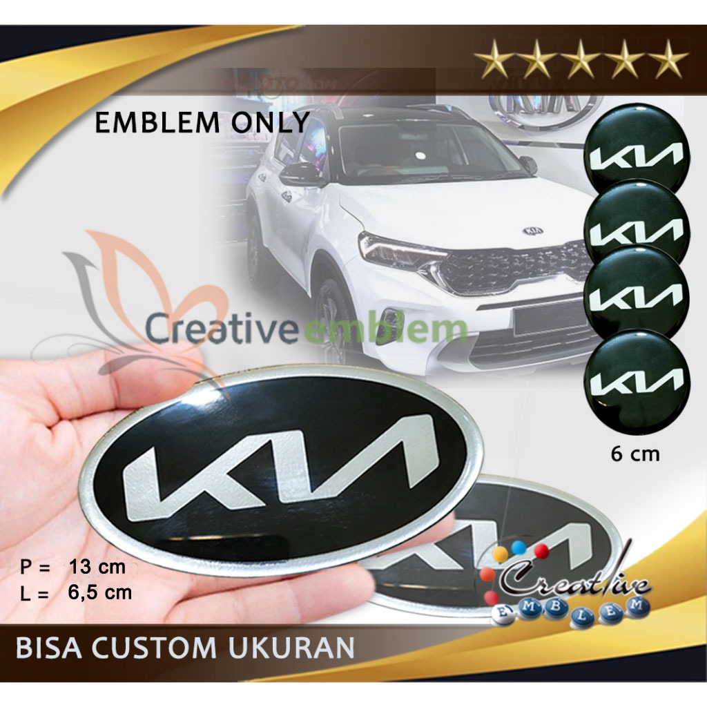 Kia PICANTO logo Emblem Front Rear+Silver Rim Hubcap (1Set) Shopee