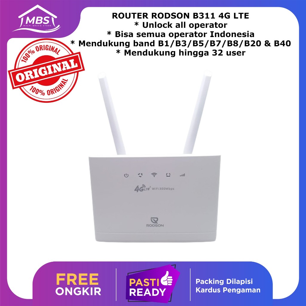 Rodson B311 4G LTE Router Modem Unlock All Operators Free Antenna Pair ...