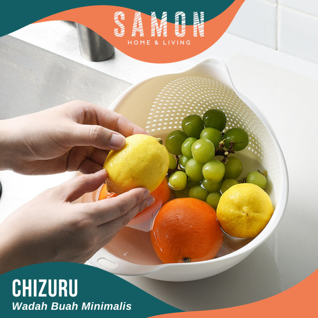 [SAMON]CHIZURU Aesthetic Fruit Bowl Multipurpose Rice Washing Bowl ...