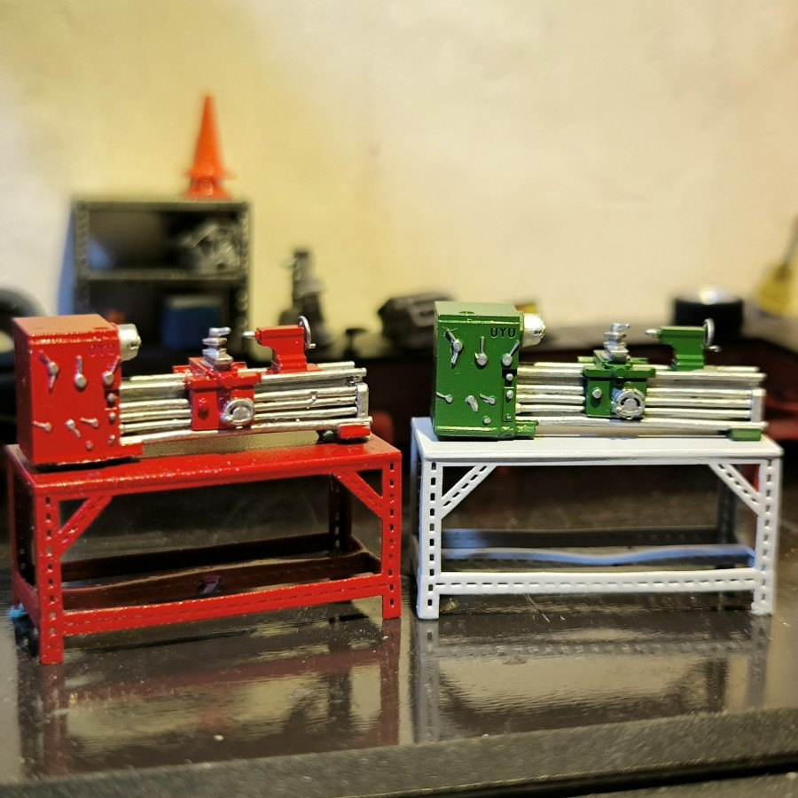 MESIN Miniature Mini Lathe Machine 1/64 Scale - Diecast Diorama ...