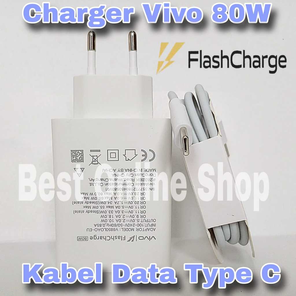 Charger Vivo V29 5G iQOO Z7x 5G Y100 5G Flashcharge 80W 100% Original ...