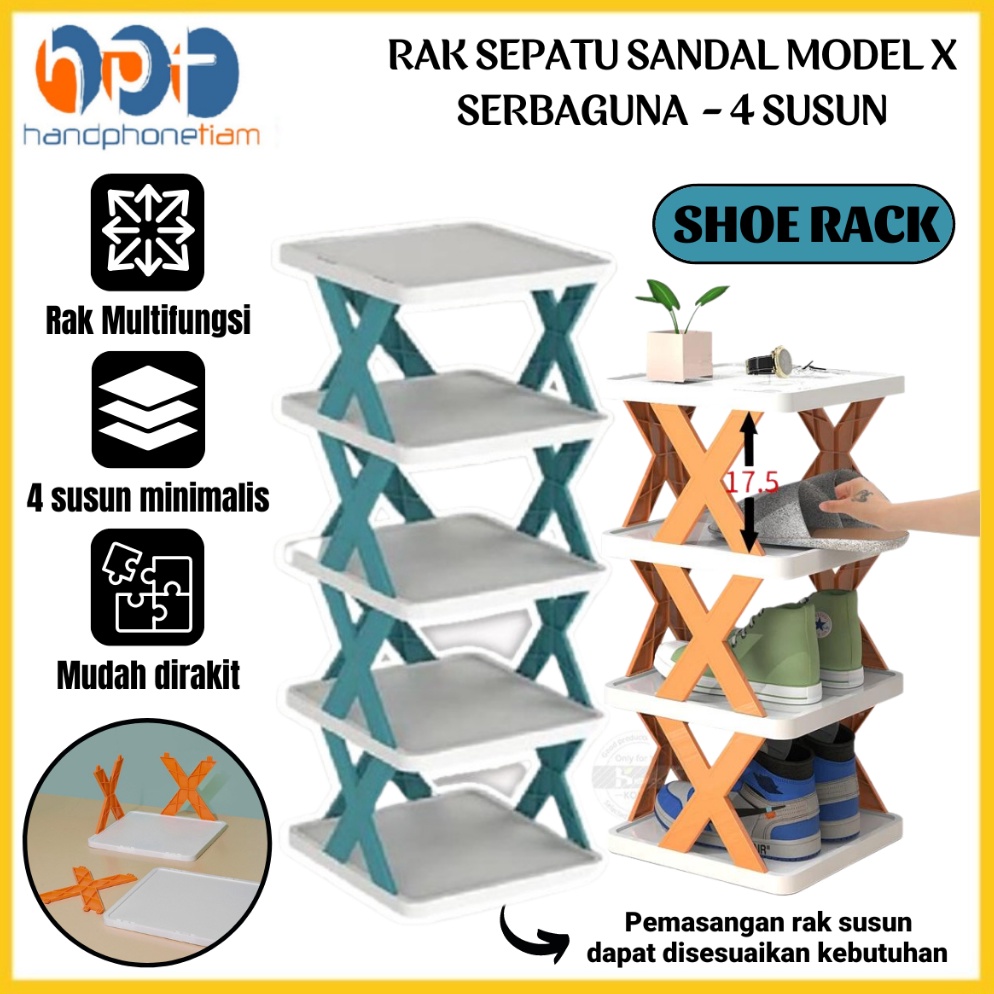 Art A34P Sandal Shoe Rack 4-tier Model X Slipper Storage Multipurpose ...