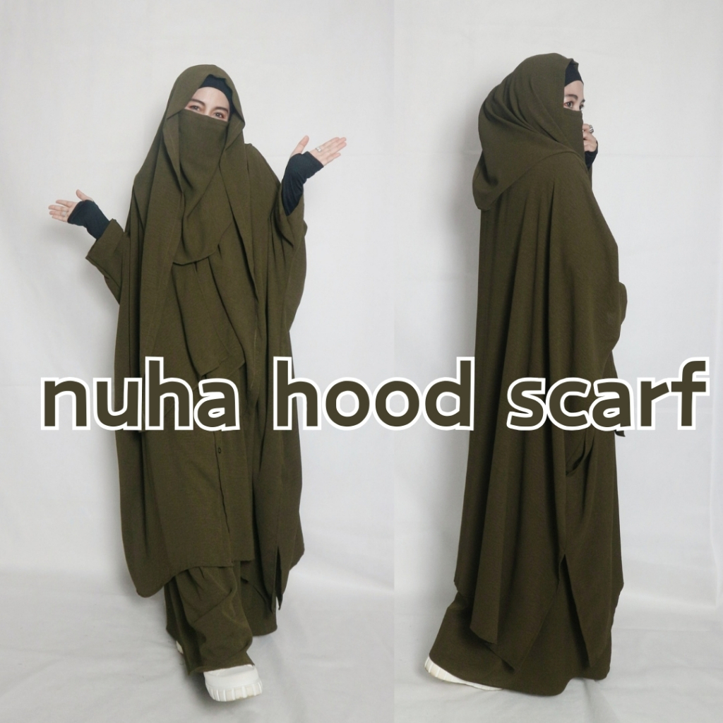 NUHA HOOD SCARF/ One Set Malay Tunic/ Jumbo Tunic/ Abaya Set Baju Set ...