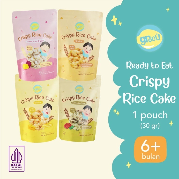Grouu Crispy Rice Cake || Children's Snack NO MSG - Halal 30Gr | Shopee ...