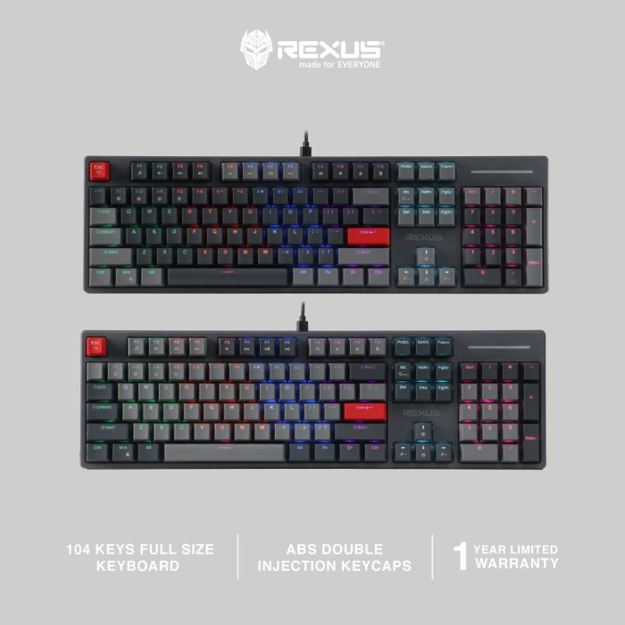 Rexus Heroic KX5 Fullsize Wired Detachable Mechanical Gaming Keyboard ...