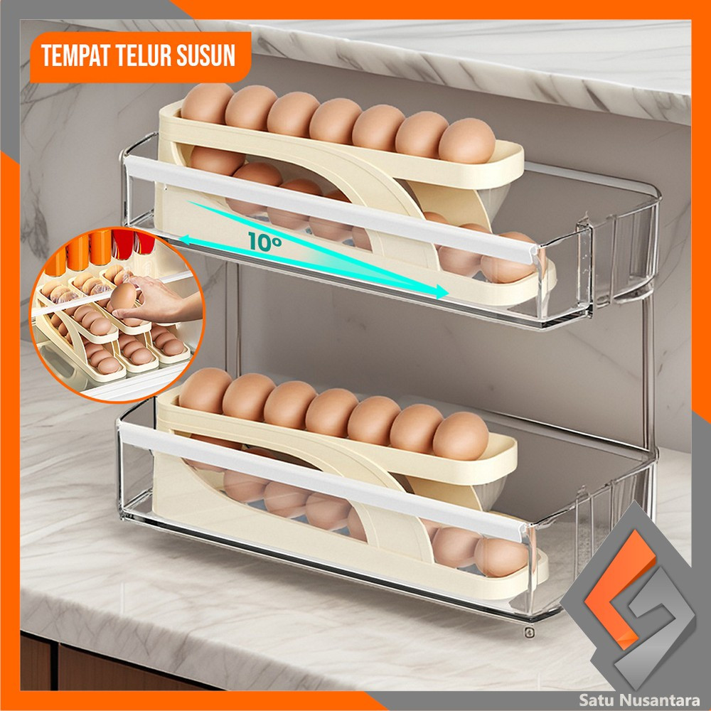 Sn-c993 Chicken Egg Holder Refrigerator 2-level Automatic Rolling/Egg ...