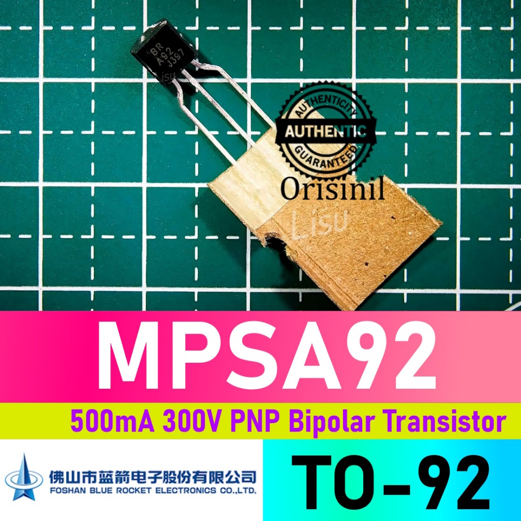 Mpsa92 500mA 300V PNP Bipolar Transistor A92 TO-92 Blue Rocket ORIGINAL ...