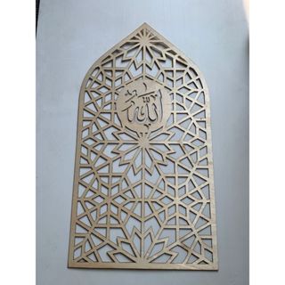 Hiasan Dinding Luxury Aesthetic Islamic Prayer Room Mihrab Calligraphy 