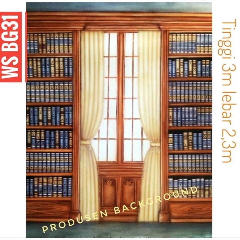 Graduation Photo Background Bookshelf 3x2.5m portrait WS BG31 | Shopee ...