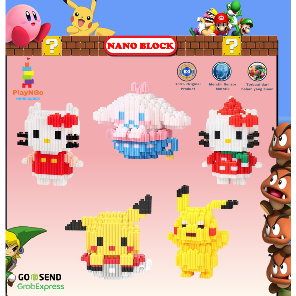Original Nano Blocks Hello Kitty 3D Model, Animation Character Building ...