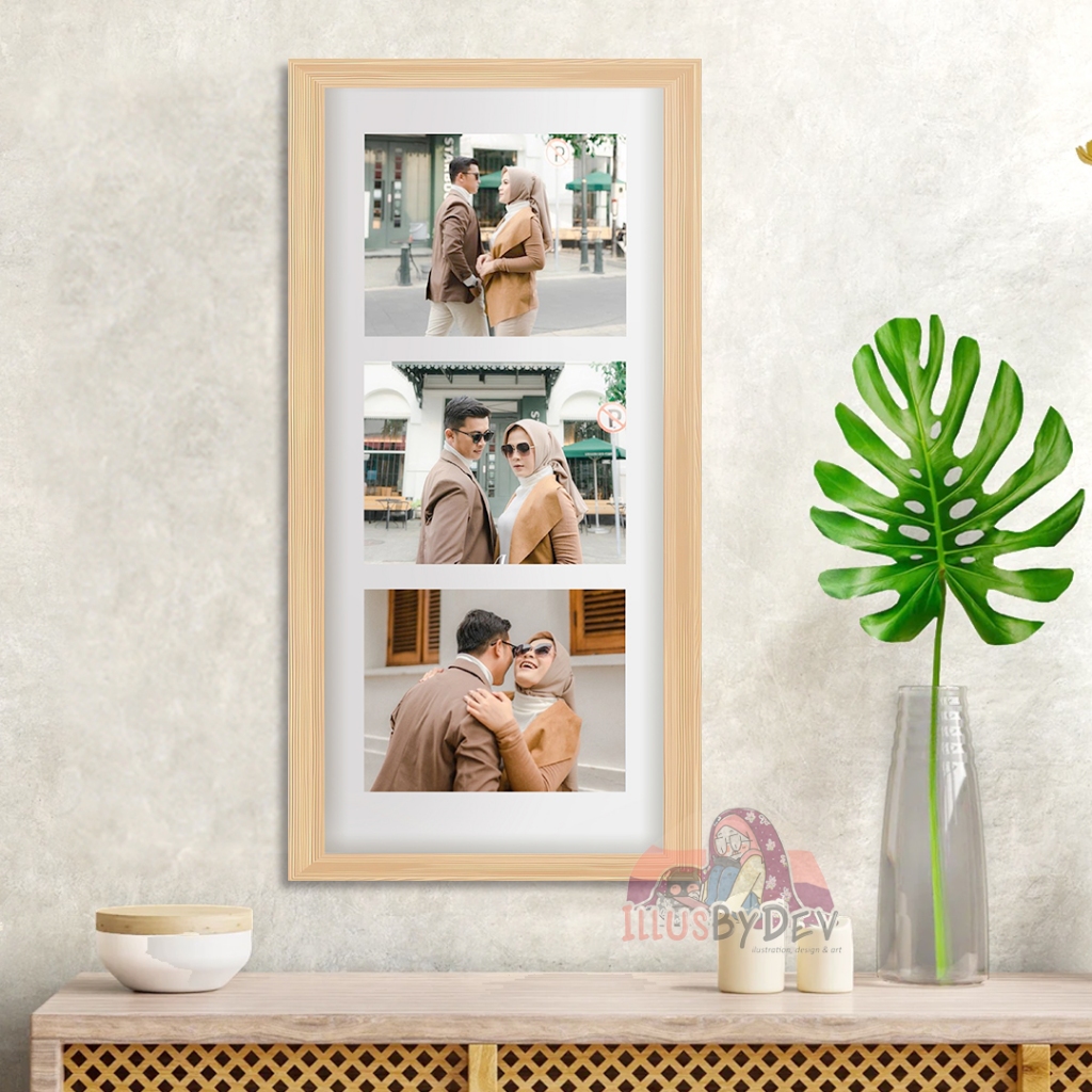 KAYU Print 3-photo Collage+MDF Wood Frame Size 15X30 CM | Shopee Malaysia