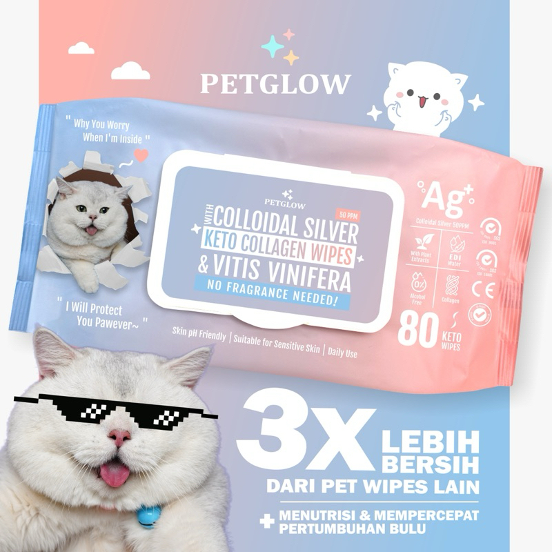 MATA Petglow Keto Collagen Pet Wipes with Colloidal Nano Silver And ...