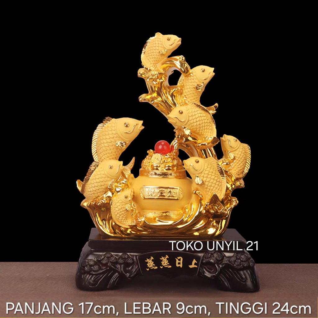 Aesthetic table display statue of koi fish feng shui Chinese New Year ...