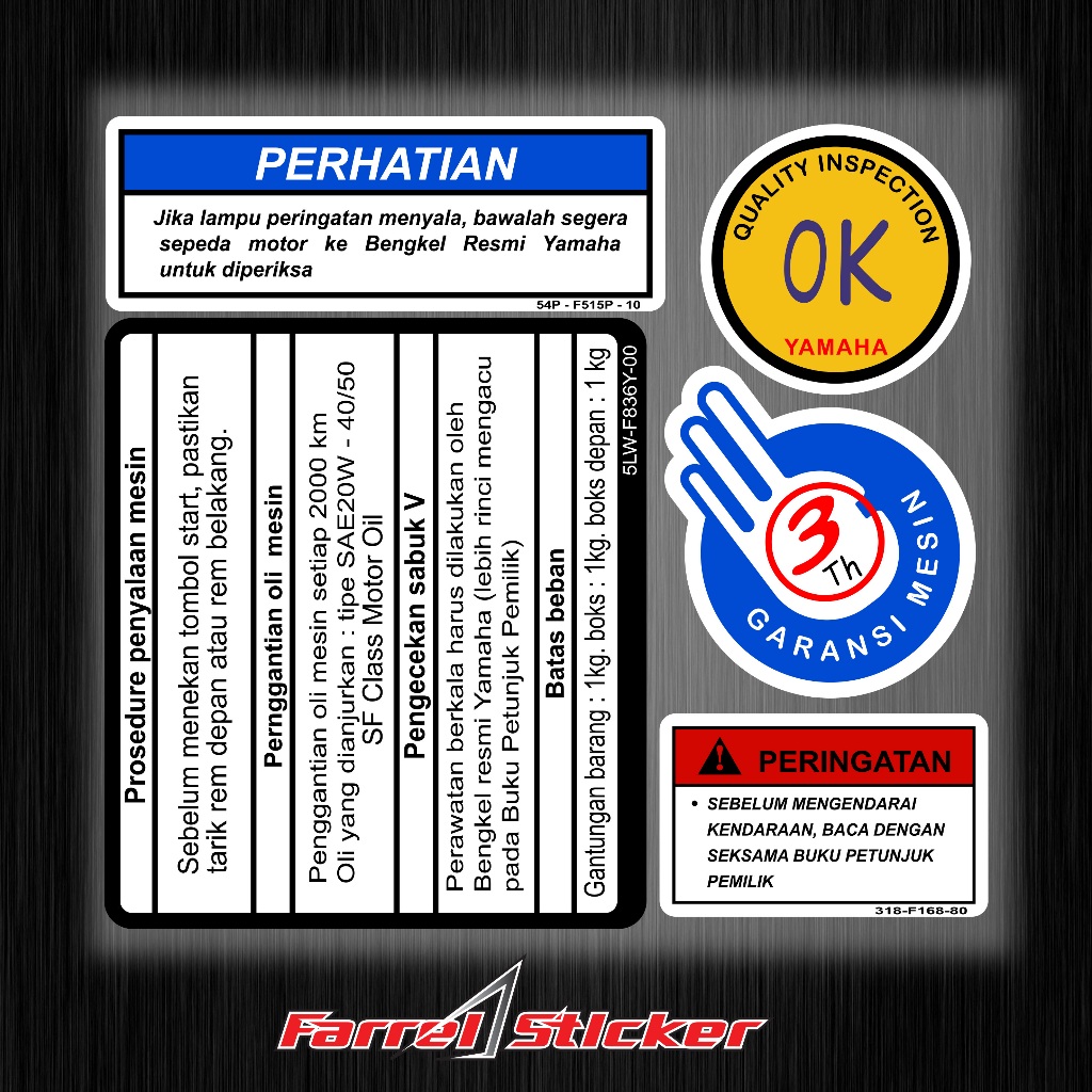 YAMAHA MIO SPORTY WARNING STICKERS MIO SOUL XRIDE PROTECTION STICKERS ...