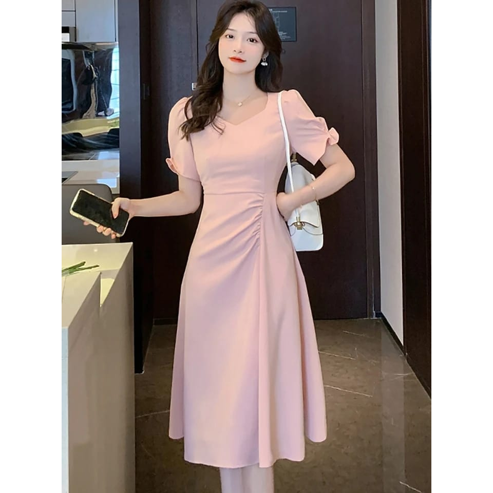 slim fit dress slacks NZUBE Short Blush Radiance Fit & Flare Neoprene/Scuba Dress M main image 0