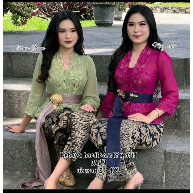 Leaf Bell Embroidery kebaya || Modern Balinese Kebaya || Modern