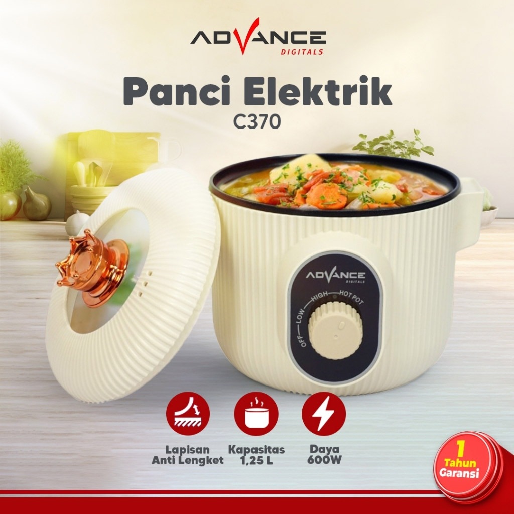 Advance Electric Pot Rice Cooker Magic Com Rice Cooker 1.25L 600W Low ...