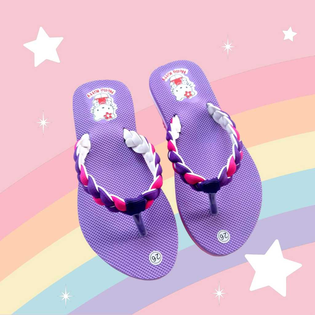 Ks Flip Flops Girls Braid Zipper | Shopee Malaysia