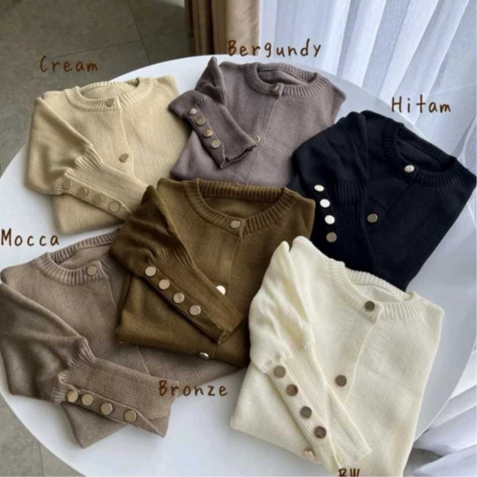 Gold Motif Button Cardigan