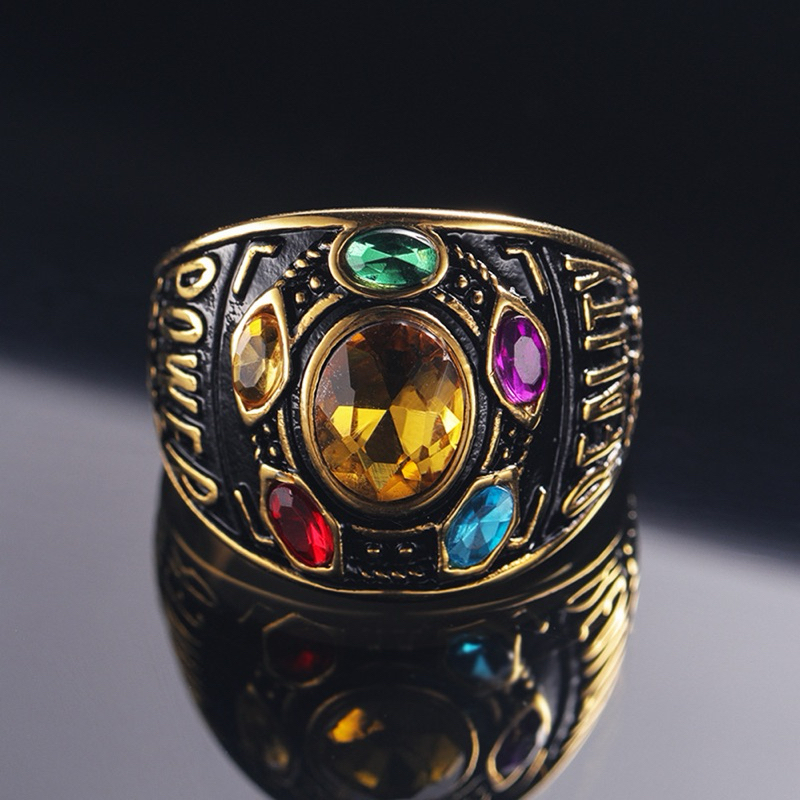 Thanos Infinity Ring Gemstone Premium High Quality Real Titanium Shopee Malaysia