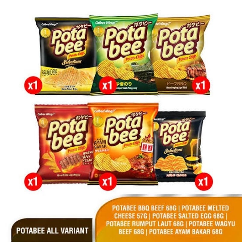 Pota BEE CHIPS Net 68gr BBQ | Seaweed | Grilled Chicken | Wagyu ...