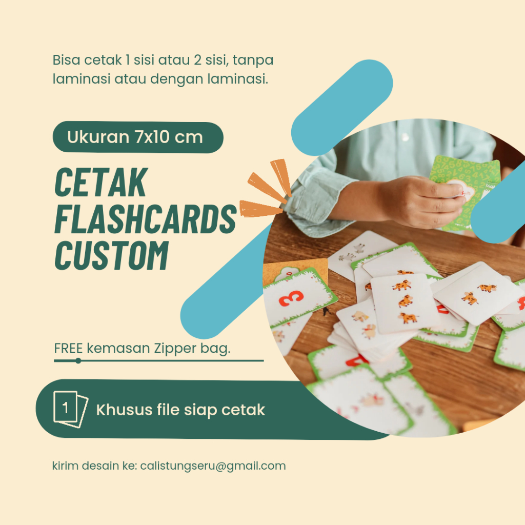 Custom Flash Cards Regular Size 7x10 cm 18 Cards Free Packaging ...