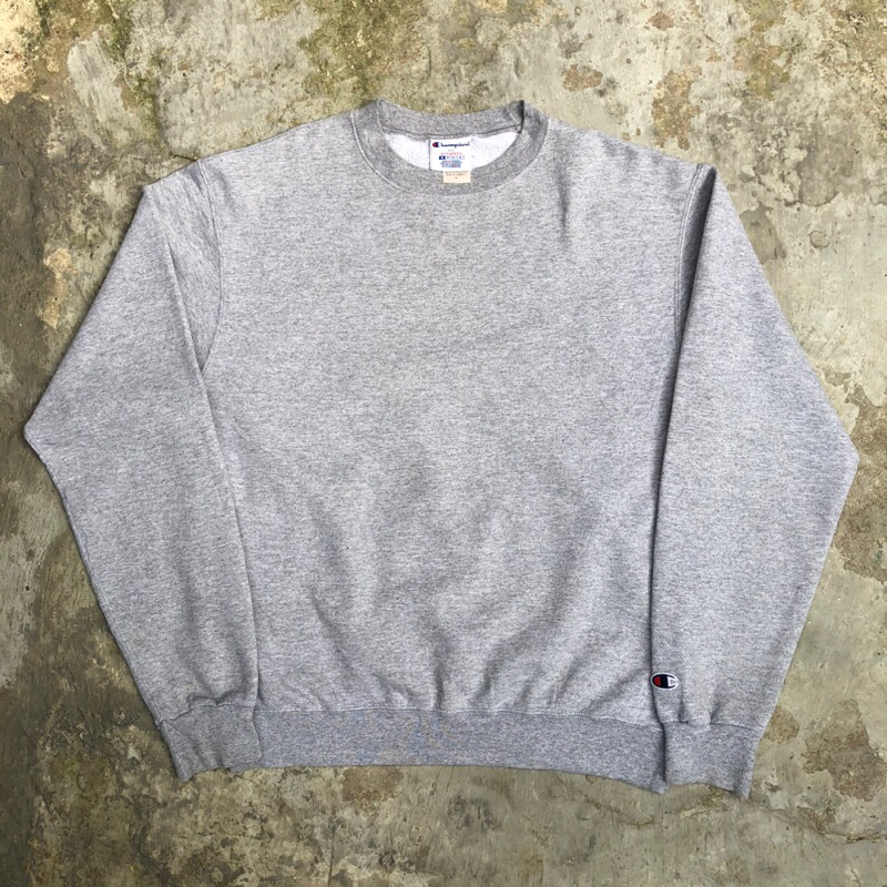 Crewneck Cn Champion Brand Sweater Built up Without Side Seams Made in Honduras Shopee Malaysia