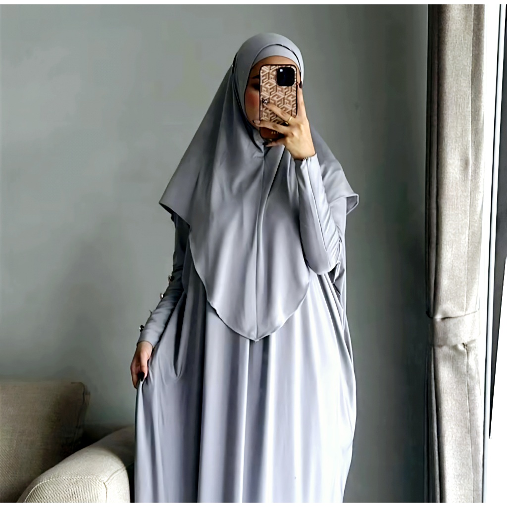 Exclusive AYUUSET Women s Exclusive Batwing Abaya Suit Hijab One Set Model Large Jumbo Size Premium Jersey Material Robe Length 135cm LD 150 190cm Promotional Price For MUSLIMAH Women BTCSOLO Long Sho...