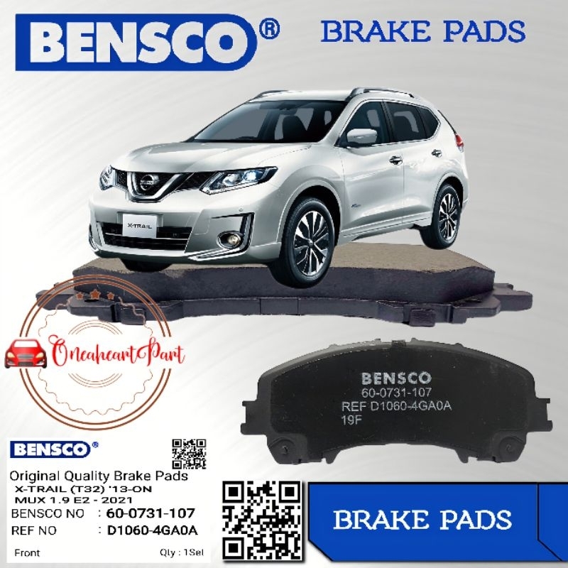 BRAKE PAD FRONT BRAKE PADS ALL NEW XTRAIL T32 2013ON/MUX 1900CC E2 2021 ...