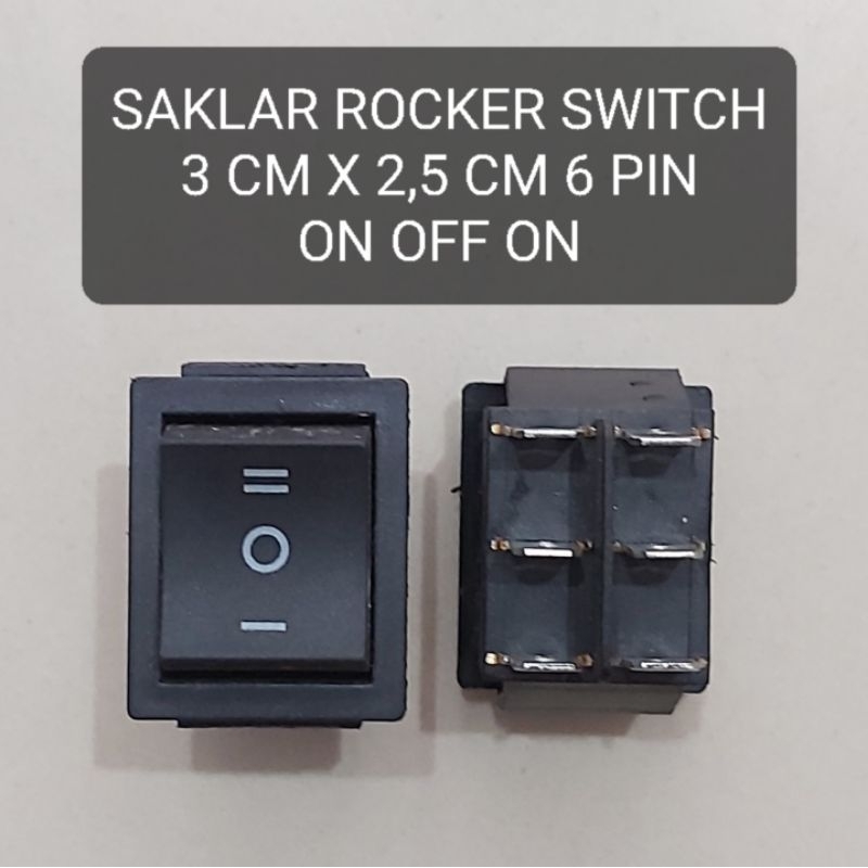On OFF Switch ON OFF ON 3cm X 2.5cm Rocker Switch Large 6ft Pin ...