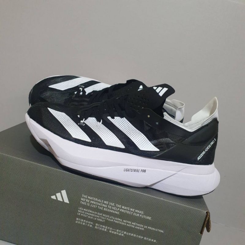 Adidas ADIZERO ADIOS PRO 3 BLACK WHITE | Shopee Malaysia