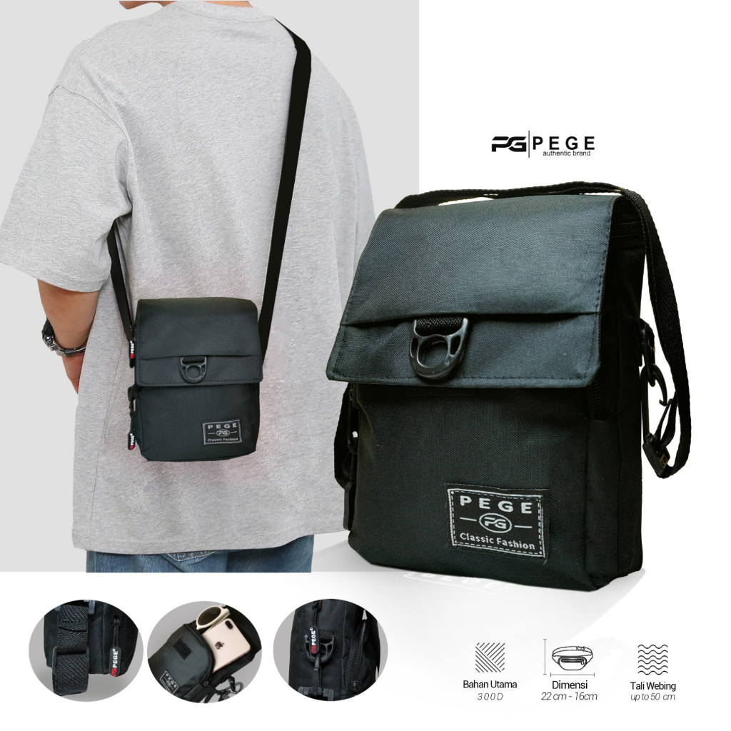PEGE Visson Original Men's Casual Sling Bag, Simple Casual Model - PG ...
