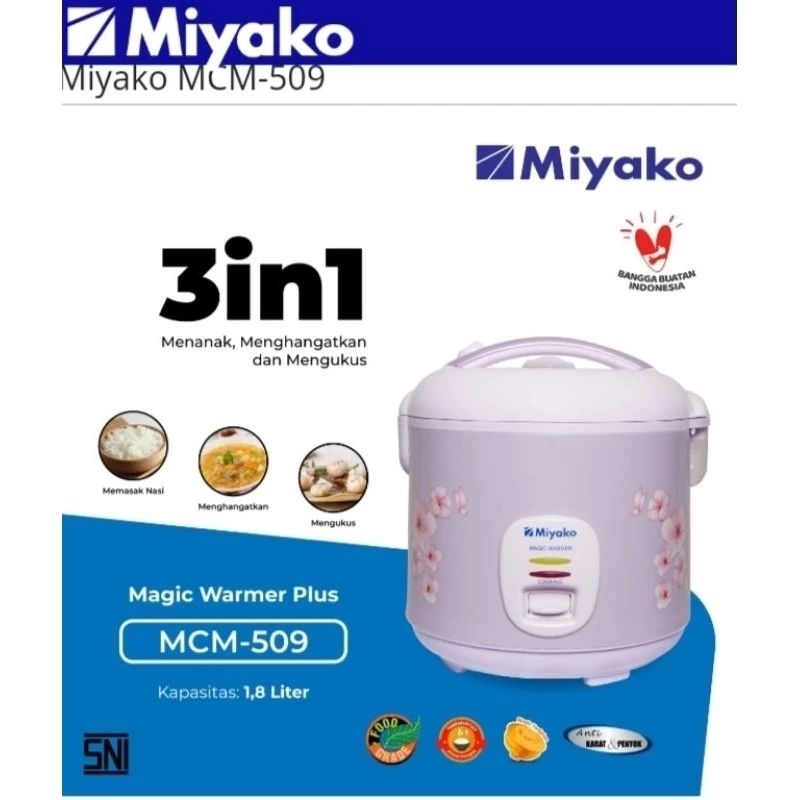 Rice Cooker Miyako MCM509 Magic Com Miyako 3in1 1.8L Shopee Malaysia