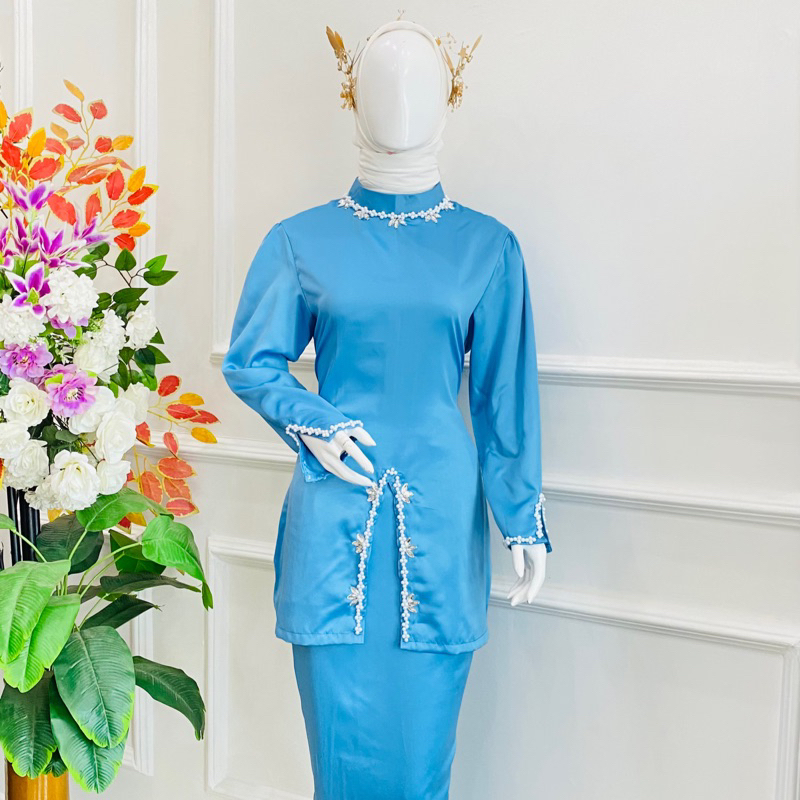 Lesti Skirt set baju kurung melayu viral baju malaysi Uniform/Women's Party eliza kurung melayu