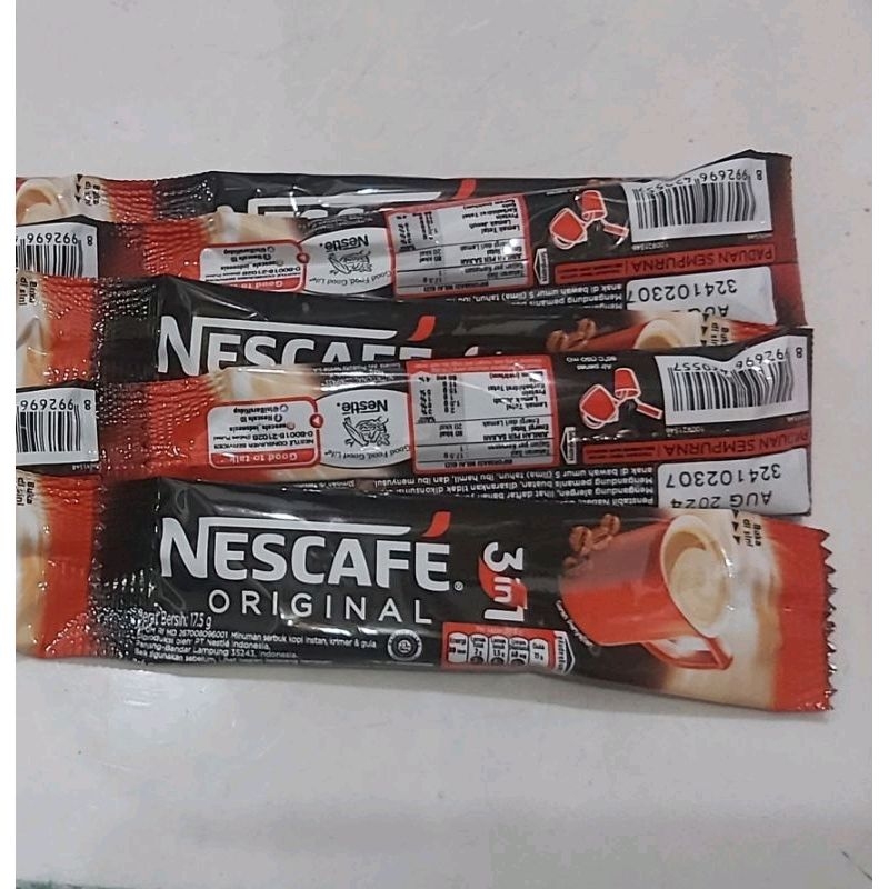 Nescafe ORIGINAL 3in1 Instant Coffee+Cream+Sugar (1 Dozen) = 10 Sachets 17.5 GRM) Shopee