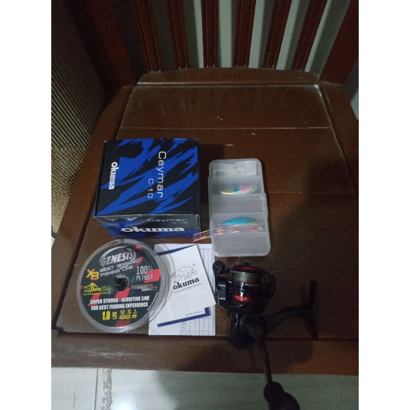 Okuma Ceymar Spinning Reel Size 4,5-5 Lb Pressione Massima Di Trascinamento, Nero/rosso - Foto 8