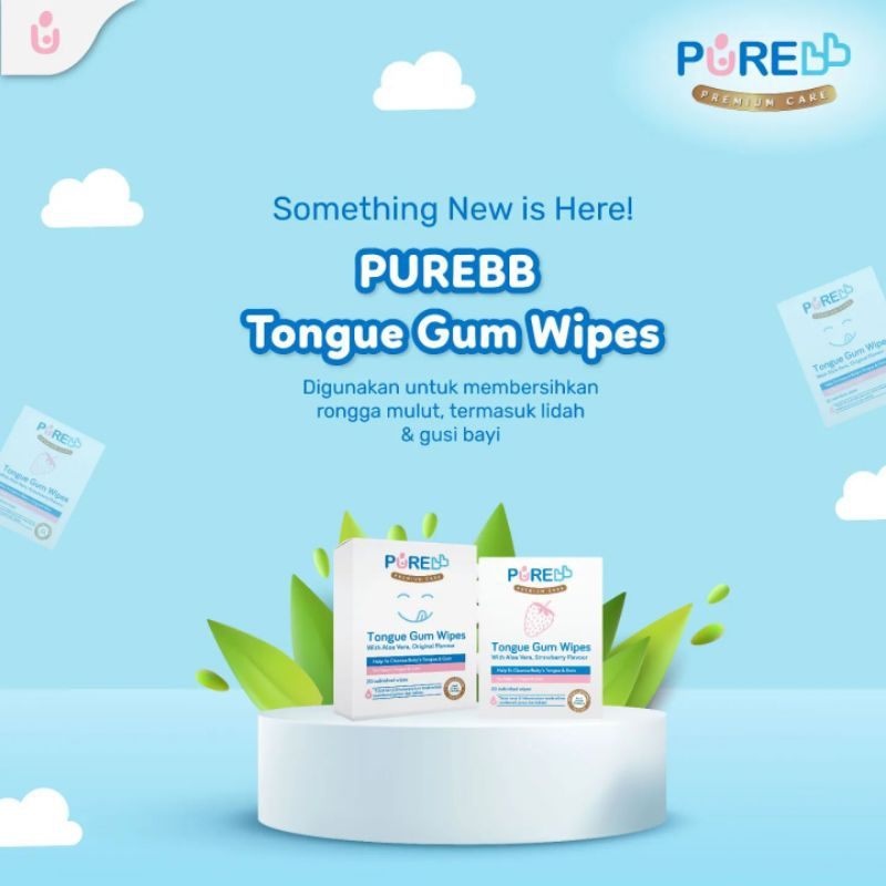 Pure BB Tongue Gum Wipes 20 Sheets Baby Gum Tongue Cleaner ORIGINAL
