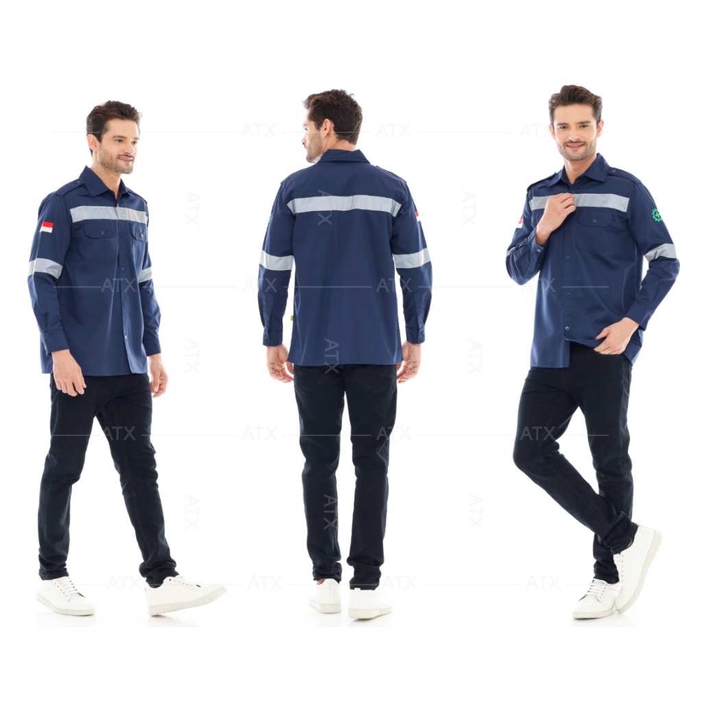 Wearpack Safety Long Sleeve Field Work Clothes ATX Navy Brand Shopee Malaysia