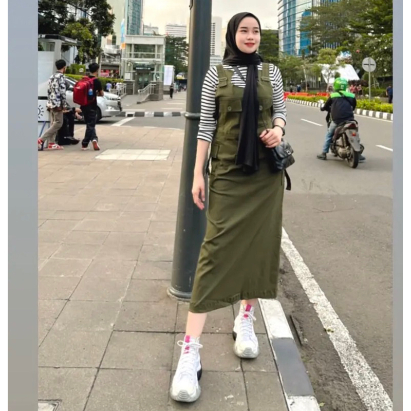 Sonia Overall Muslimah Style Twill Combed Stretch Skirt Shopee Malaysia